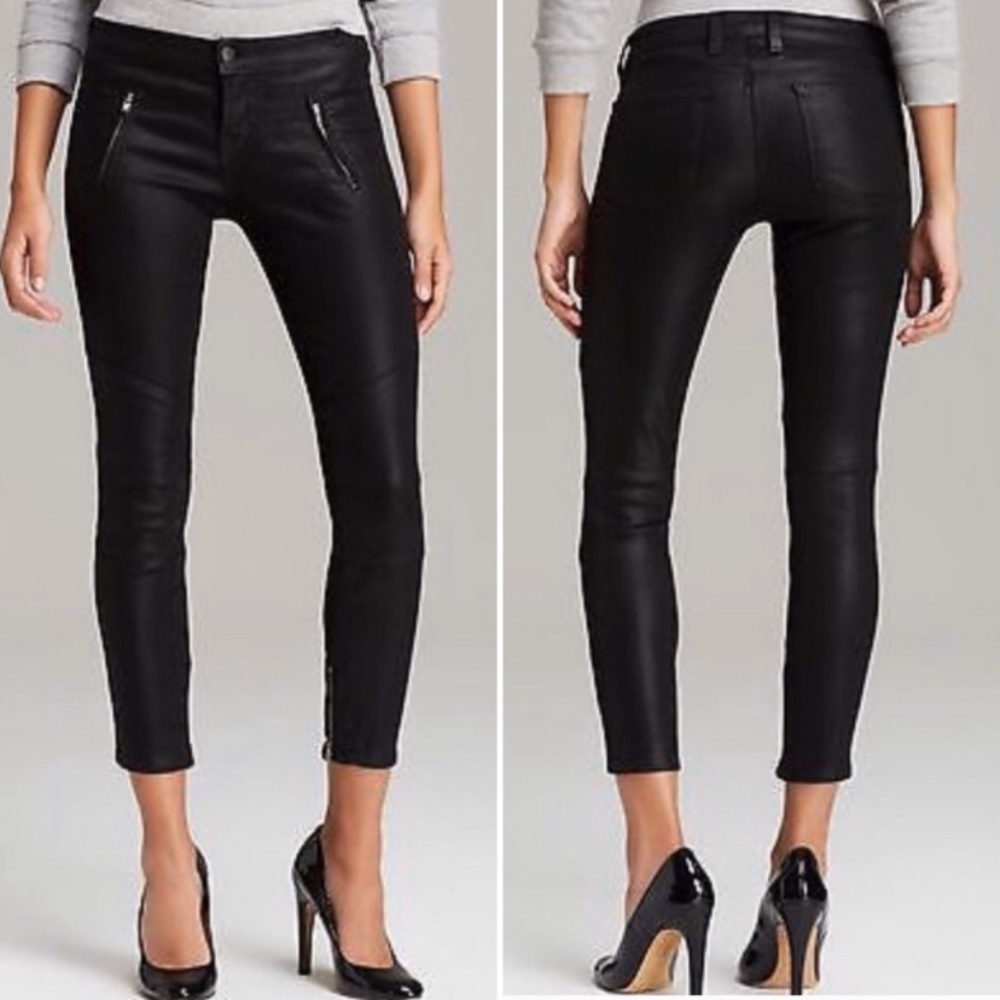J Brand Mid Rise Biker Crop Jeans Julia Black 26